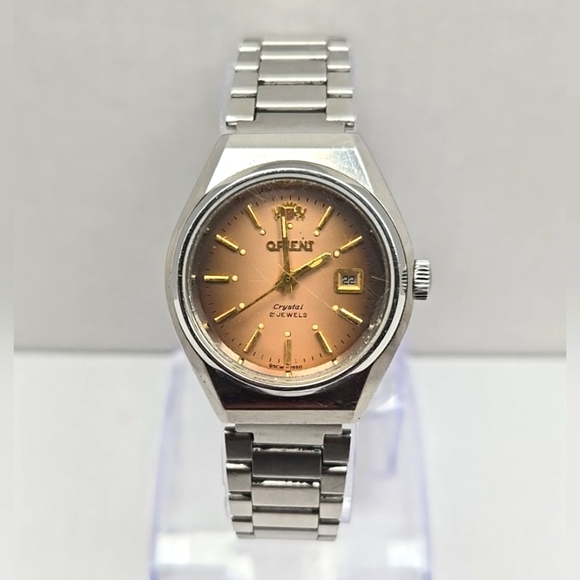 Vintage Orient Crystal 21 Jewels Automatic Women's Date Watch Japan Made Running - Picture 1 of 11